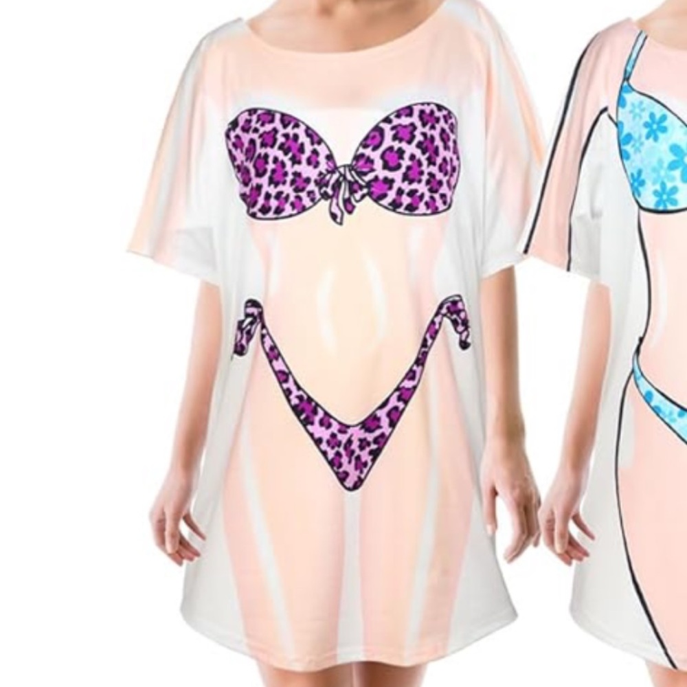 Leopard Print Bikini Graphic T-Shirt